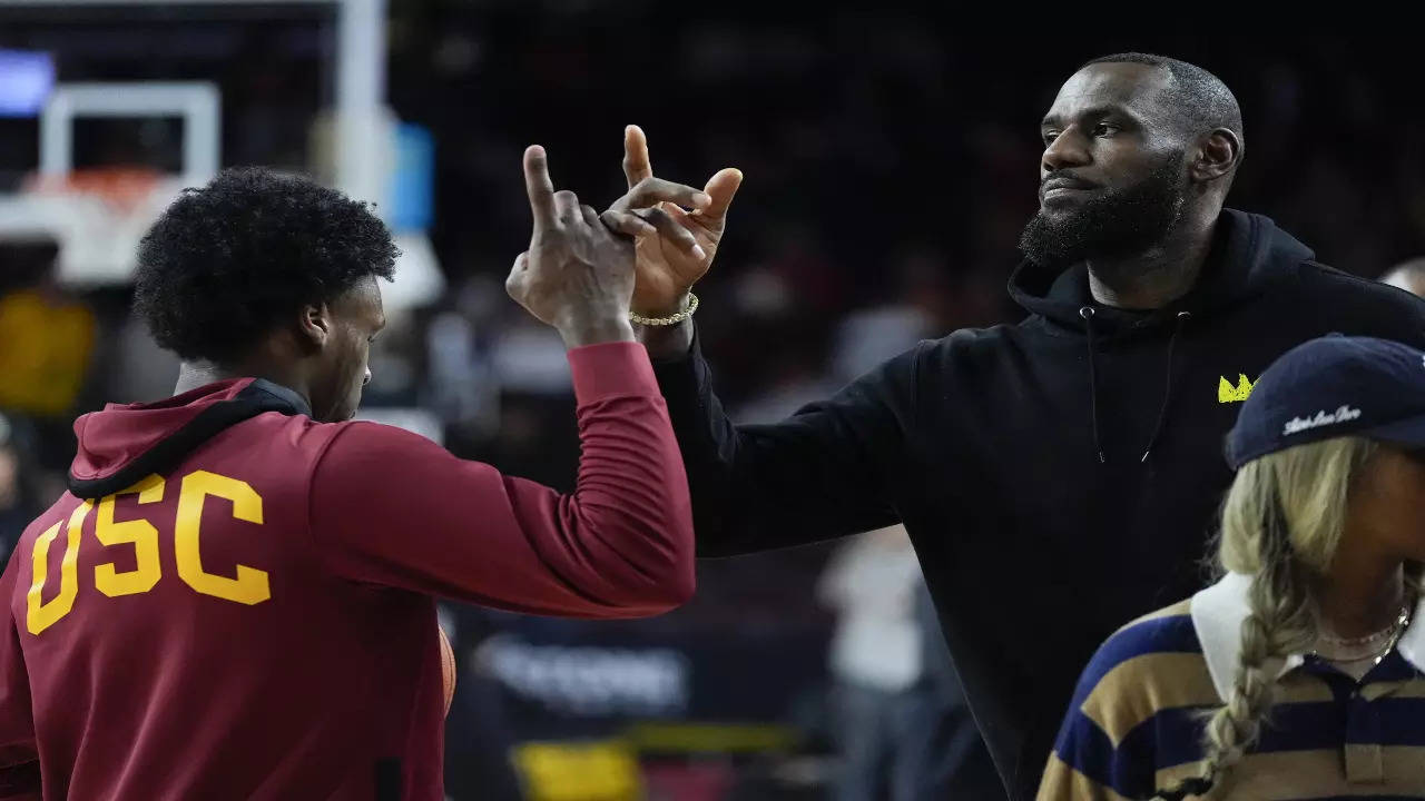 Bronny James with his father LeBron James