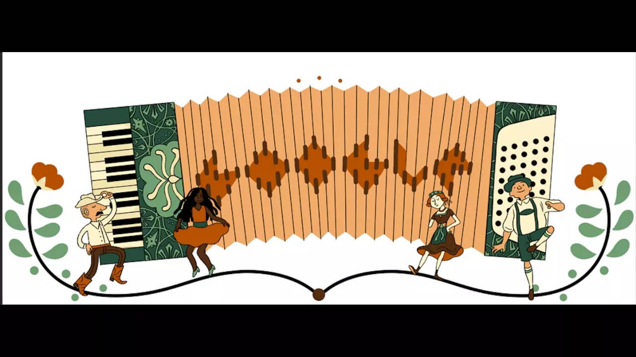 The bellows of the animated accordion expand to spell out 'Google'. | Courtesy: Google Doodles