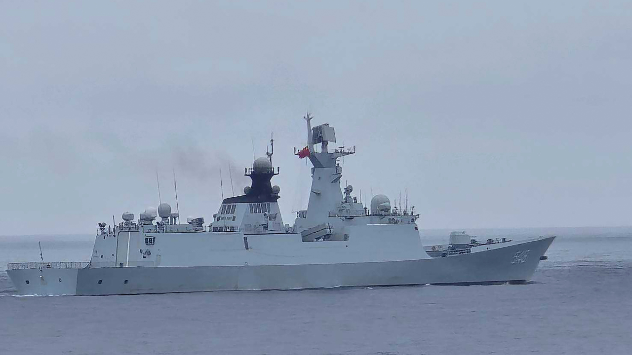 A Chinese navy vessel near Taiwan
