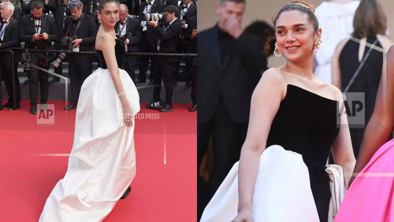 Cannes 2024: Aditi Rao Hydari Stuns In A Black And White Gown By Gaurav Gupta