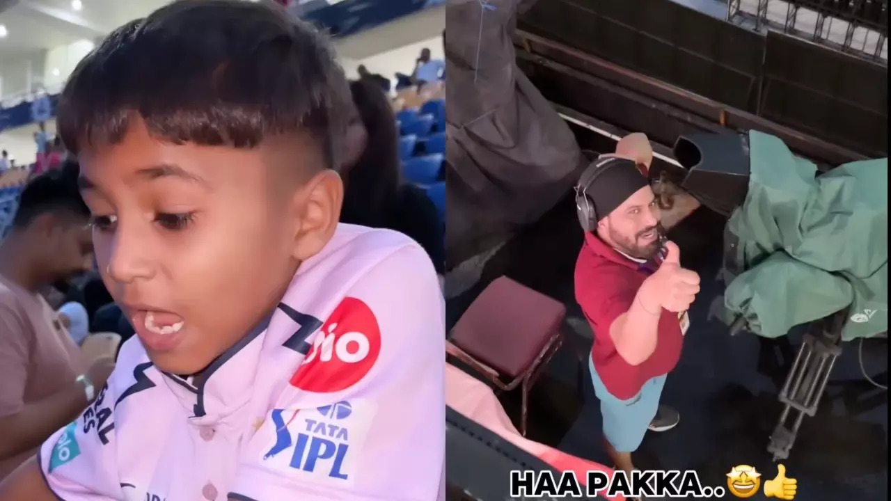 Tappu Parmar asks the cameraman for some airtime before a GT vs KKR match.| Instagram/@tappu_parmar