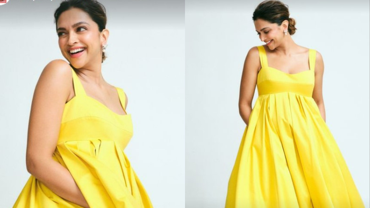 Deepika Padukone Flaunts Her Baby Bump In A Bright Yellow Flowy Dress
