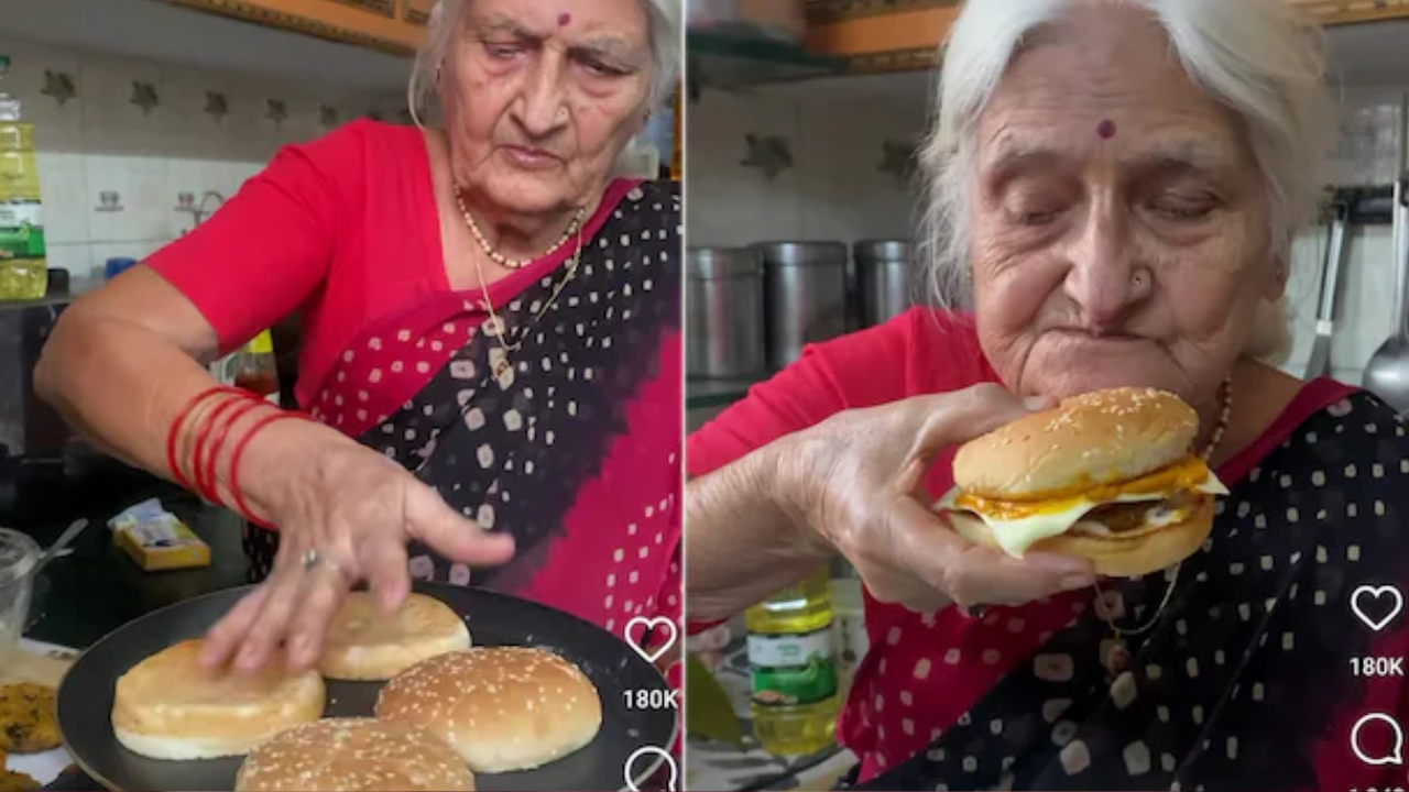 Watch: Dadi's Adorable Cooking Reel Of Aloo Tikki Burger Gets a Thumbs Up From Netizens