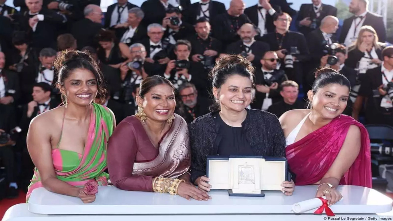 Payal Kapadia with her team at the Cannes Film Festival
