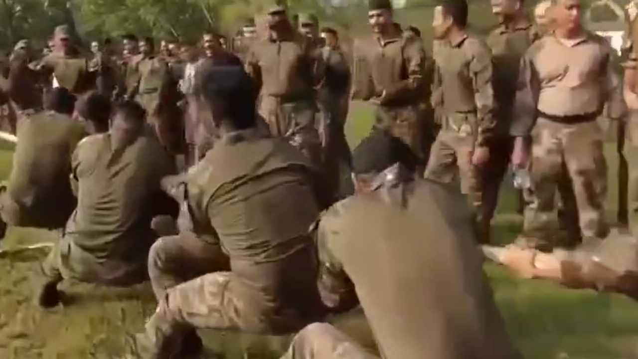 WATCH: Indian, French Soldiers Participate In Tug-Of-War Competition