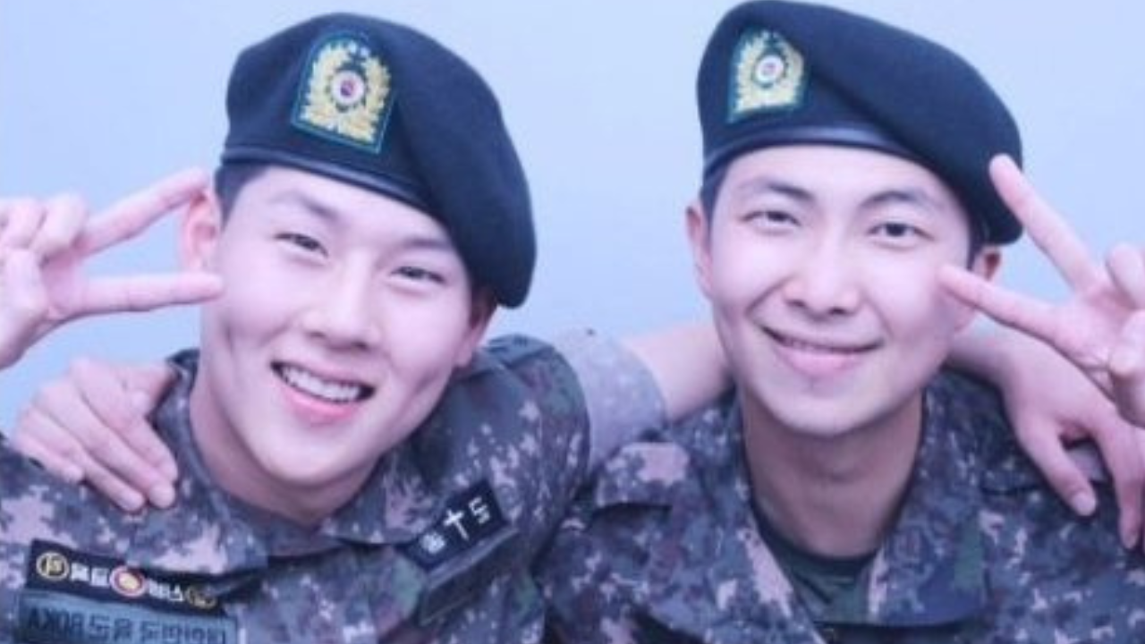 BTS' RM Is All Smiles As He Snaps Pics With MONSTA X's Joohoney Amid Military Service