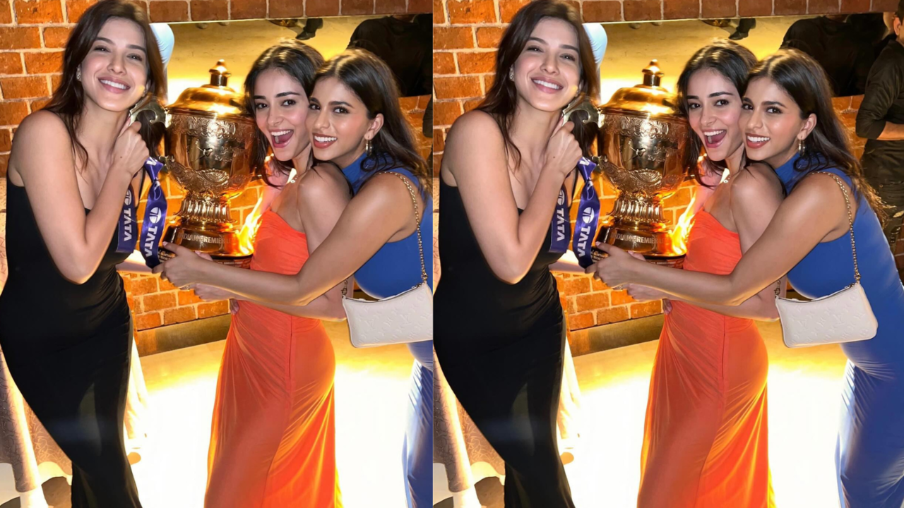 Suhana Khan Poses With KKR's Winning Trophy, Beams In Happiness With BFFs Ananya Panday, Khushi Kapoor