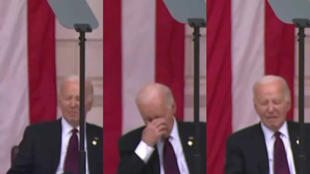 Biden Falls Asleep At Arlington Cemetery Memorial Day Service