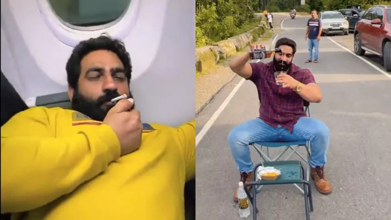 Social media influencer Bobby Kataria was earlier booked for smoking on a plane and drinking on the road