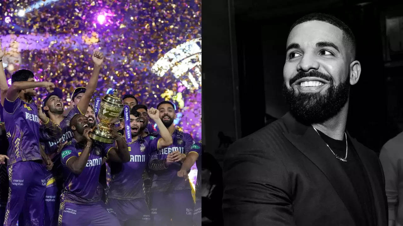 Drake bet Rs 3.5 crore on Kolkata Knight Riders to win the IPL 2024 final with 1.7 odds. | AP/Getty