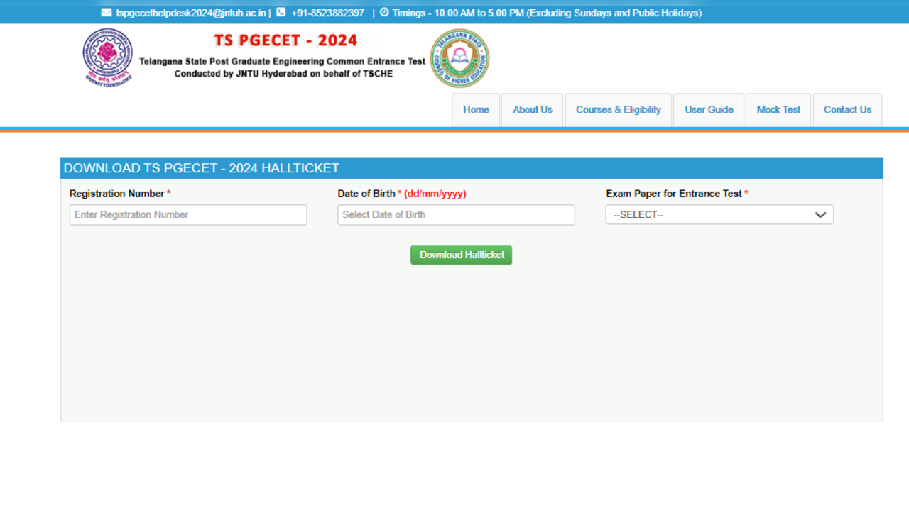 TS PGECET 2024 Hall Ticket Out at pgecet.tsche.ac.in; Check How To