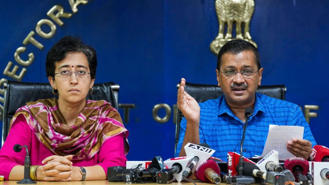 Atishi with Arvind Kejriwal