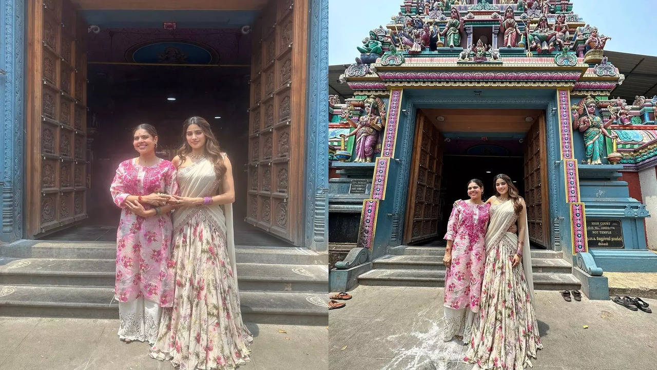 Janhvi Kapoor at Muppathamman Temple in Chennai