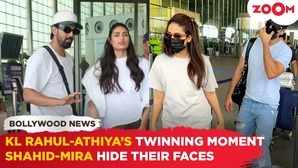 Athiya Shetty-KL Rahuls matching moment  Shahid Kapoor  Mira Rajput keep low profile at airport