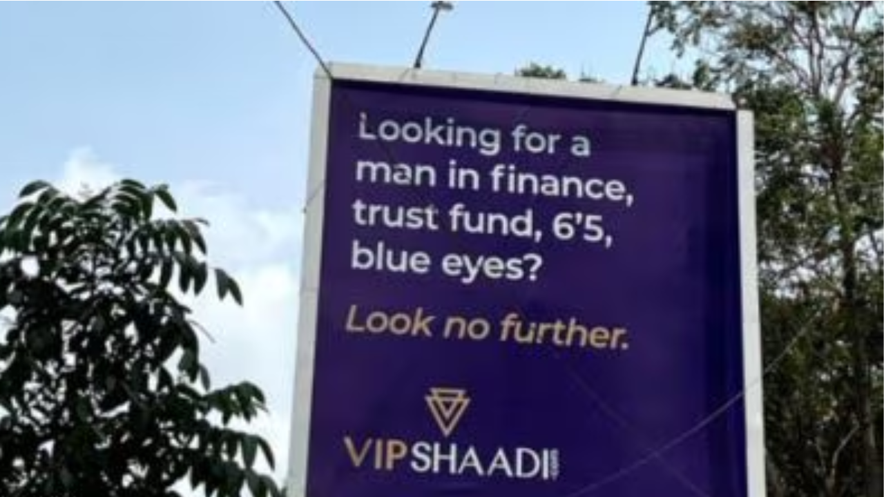 Viral TikTok Song Looking for a Man in Finance Featured on Mumbai Matrimonial Billboard