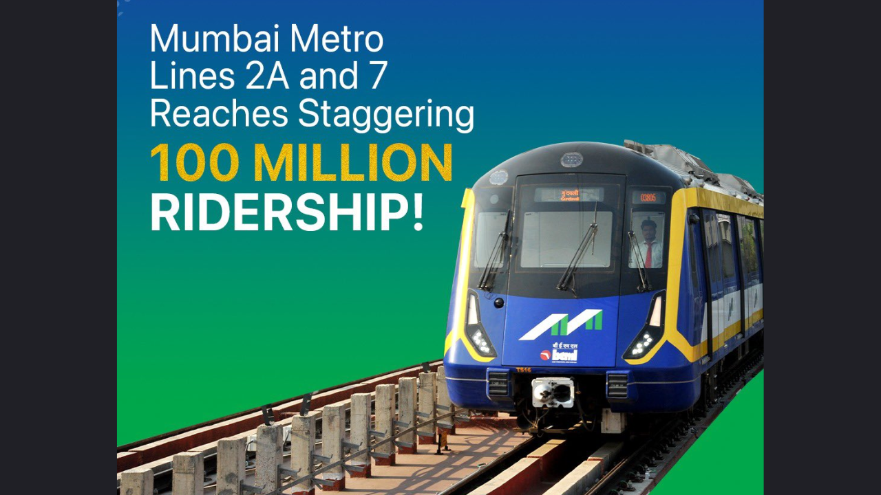 Ridership on Mumbai Metro's Line 2A And 7 Reaches 100 Million | Times Now