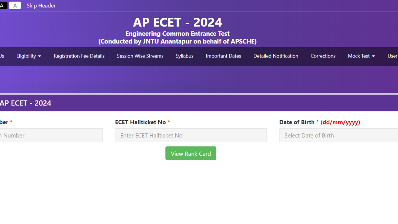 ap ecet results 2024 released on cets.apsche.ap.gov.in, download rank card