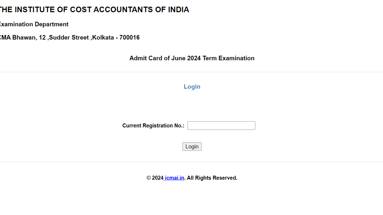 icmai cma admit card june 2024 released on icmai.in, direct link