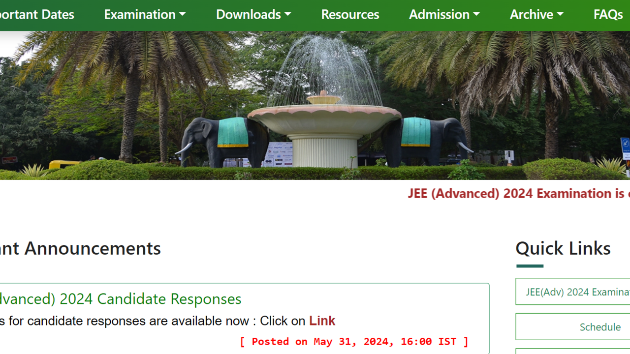 jee advanced response sheet 2024 released on jeeadv.ac.in, direct link here