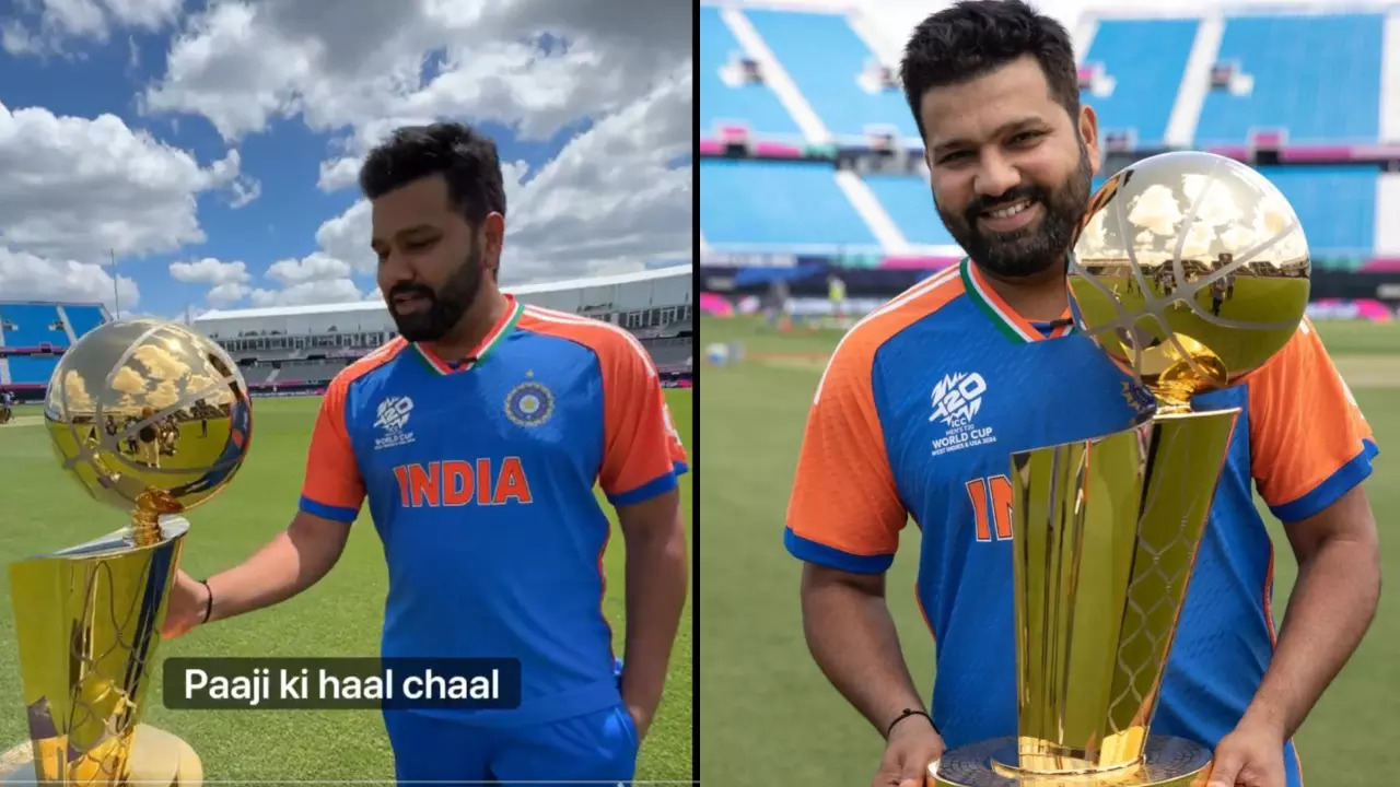 Rohit Sharma with NBA Trophy