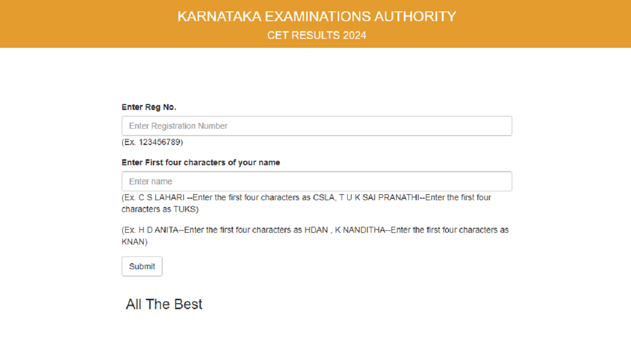 KCET Results 2024 Karnataka Link