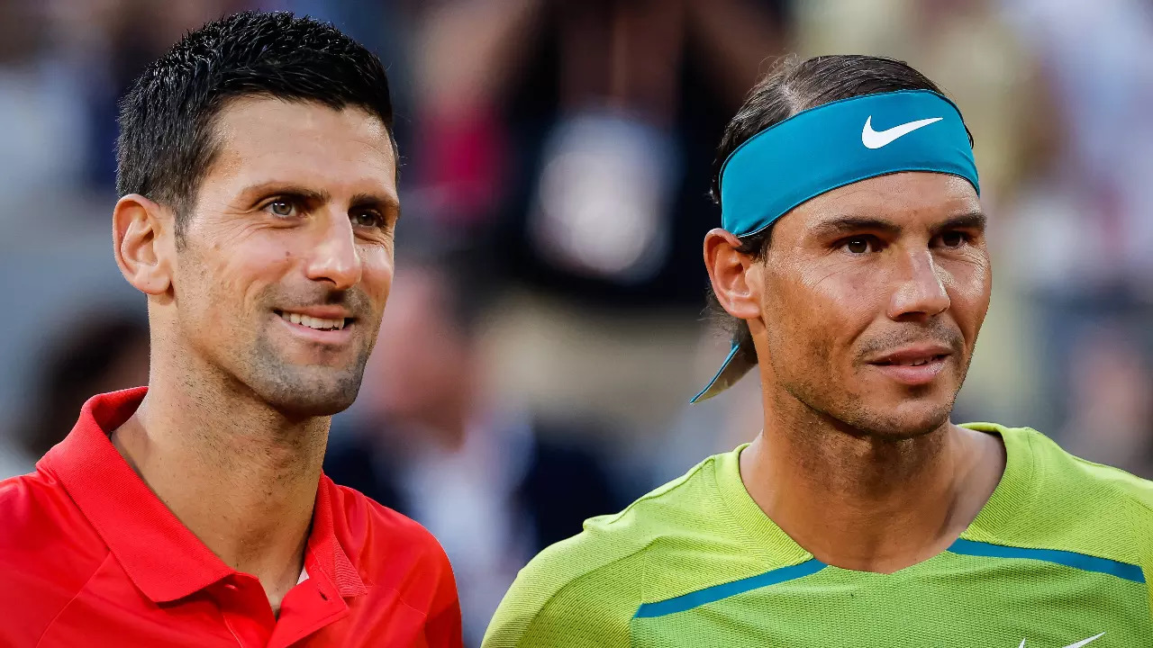 Novak Djokovic with Rafael Nadal