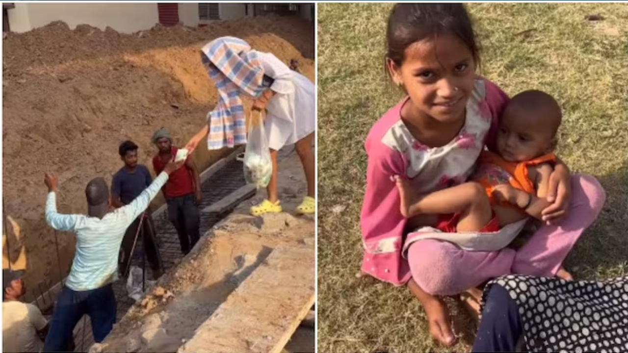 Viral Video: Woman Hands Out Lassi Packets to Help Labourers Survive Delhi Heatwave