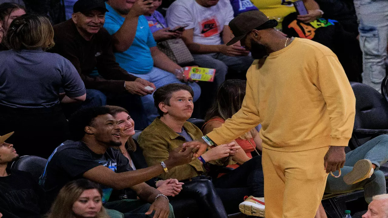 LeBron James is seen with his son Bronny James