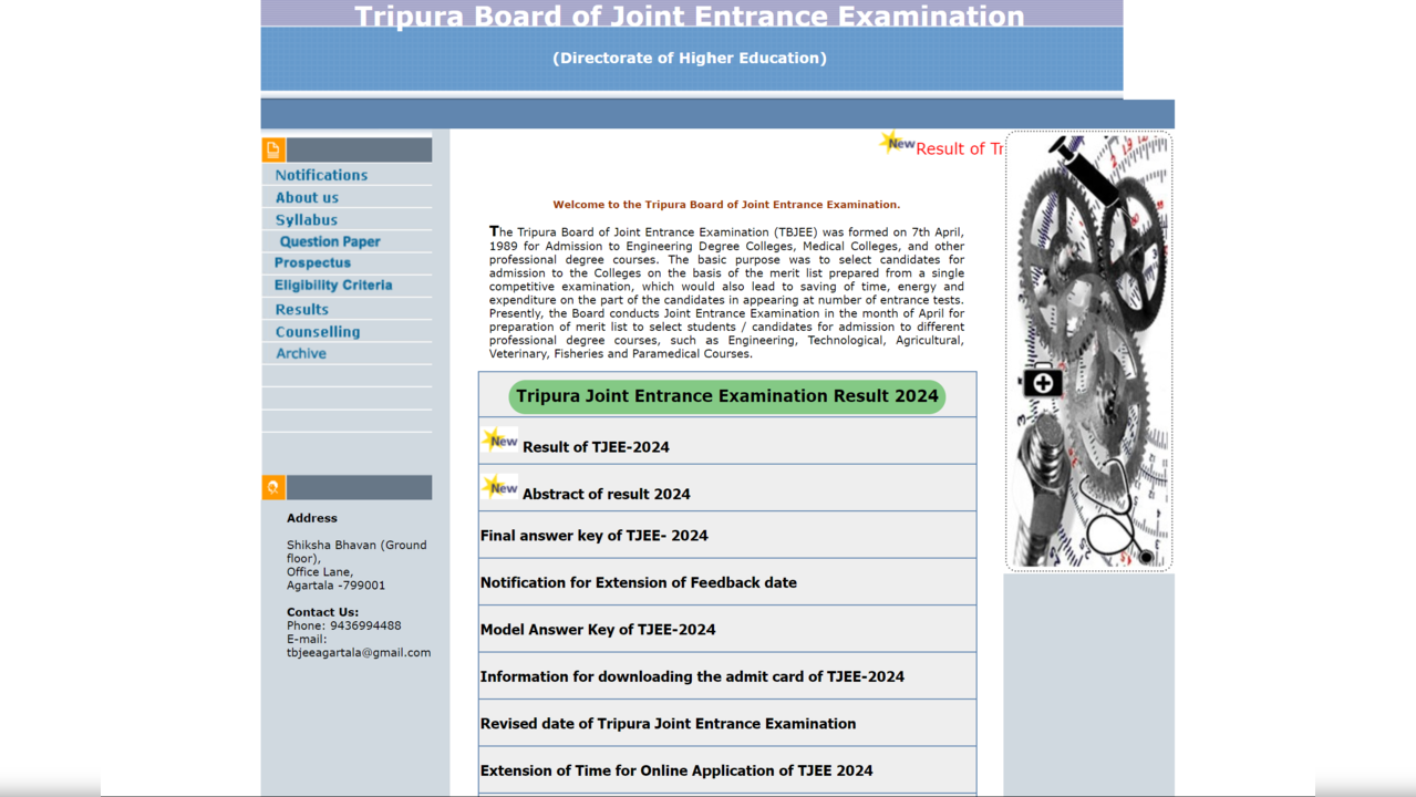 Tripura JEE Results 2024 Announced at tbjee.nic.in, Direct Link to Download Topper's Names Here