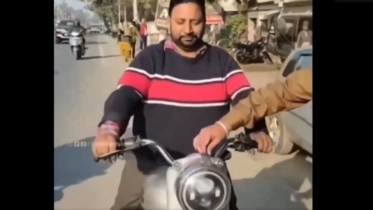 Viral Video: Stopped For Challan, Man Leaves Police Baffled With His Motorbike-Bicycle Hybrid