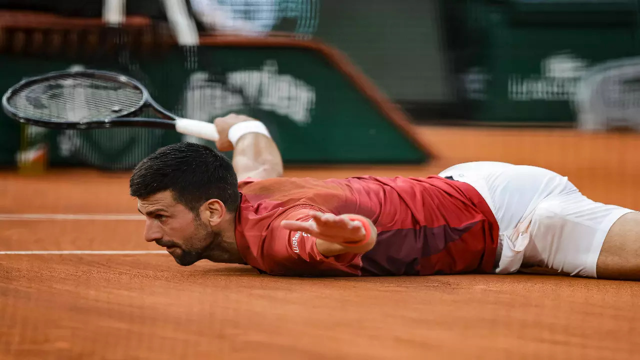 Novak Djokovic in action