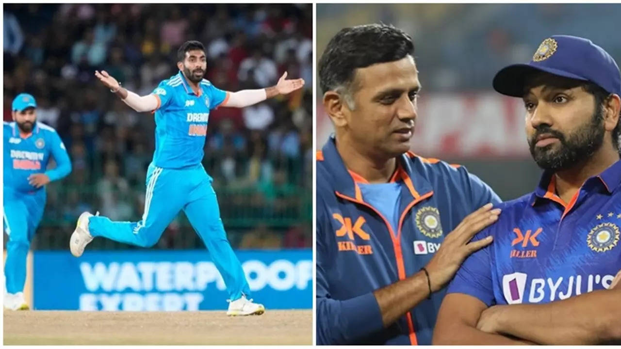 rohit sharma, rahul dravid and jasprit bumrah