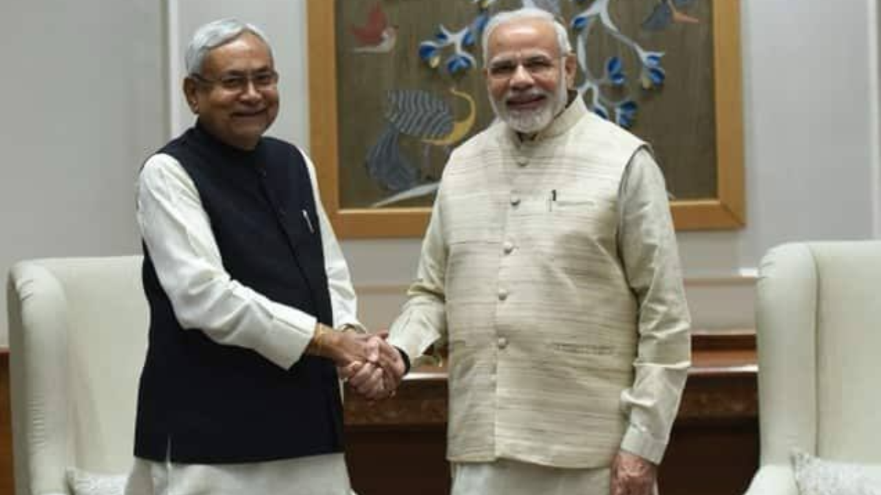 Nitish Kumar with PM Modi