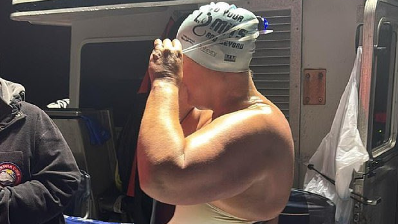 Grandmother, makes a new swim record