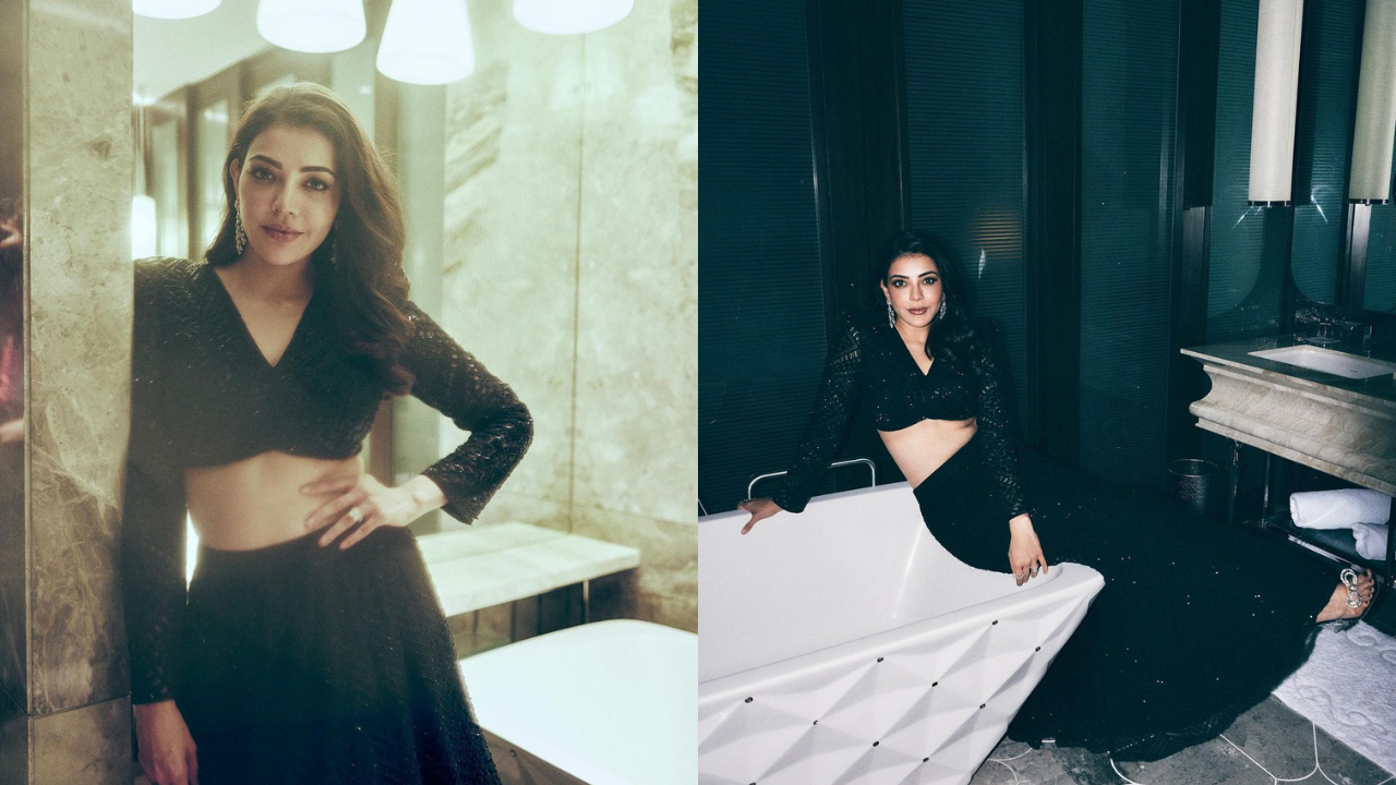 Kajal Aggarwal Serves Major Bridesmaid Fashion Goal With Her Statement All-Black Lehenga Worth Rs 3.35 Lakh