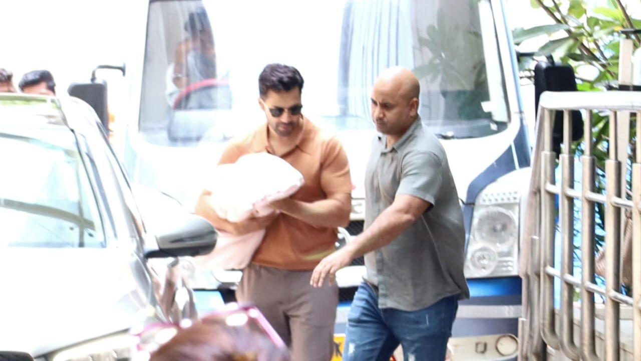 Varun Dhawan Daughter | New Dad Varun Dhawan Holds His Baby Girl In Arms As  They Head Home With Natasha Dalal, See Pics | Times Now