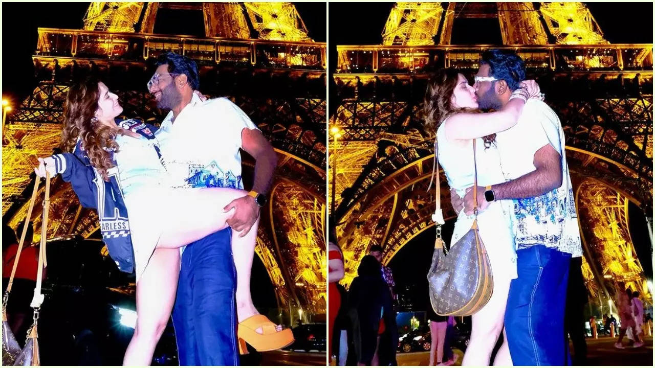 Arti Singh-Dipak Chauhan Share A Passionate Kiss Under The Eiffel Tower, See Pics