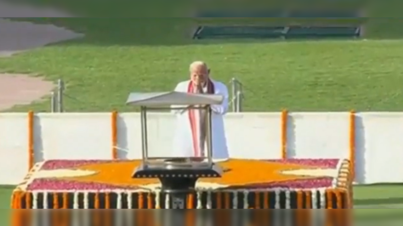 Modi Pays Tribute To Mahatma Gandhi