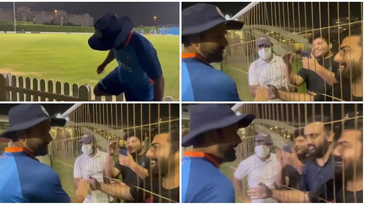 rohit sharma with a pakistan fan