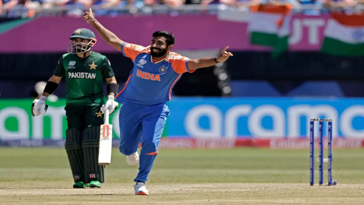 Jasprit Bumrah celebrates a wicket