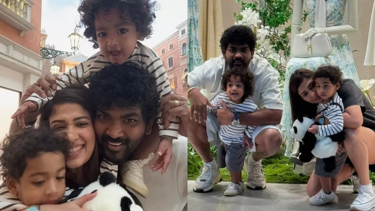 Nayanthara and Vignesh Shivan with their Twins