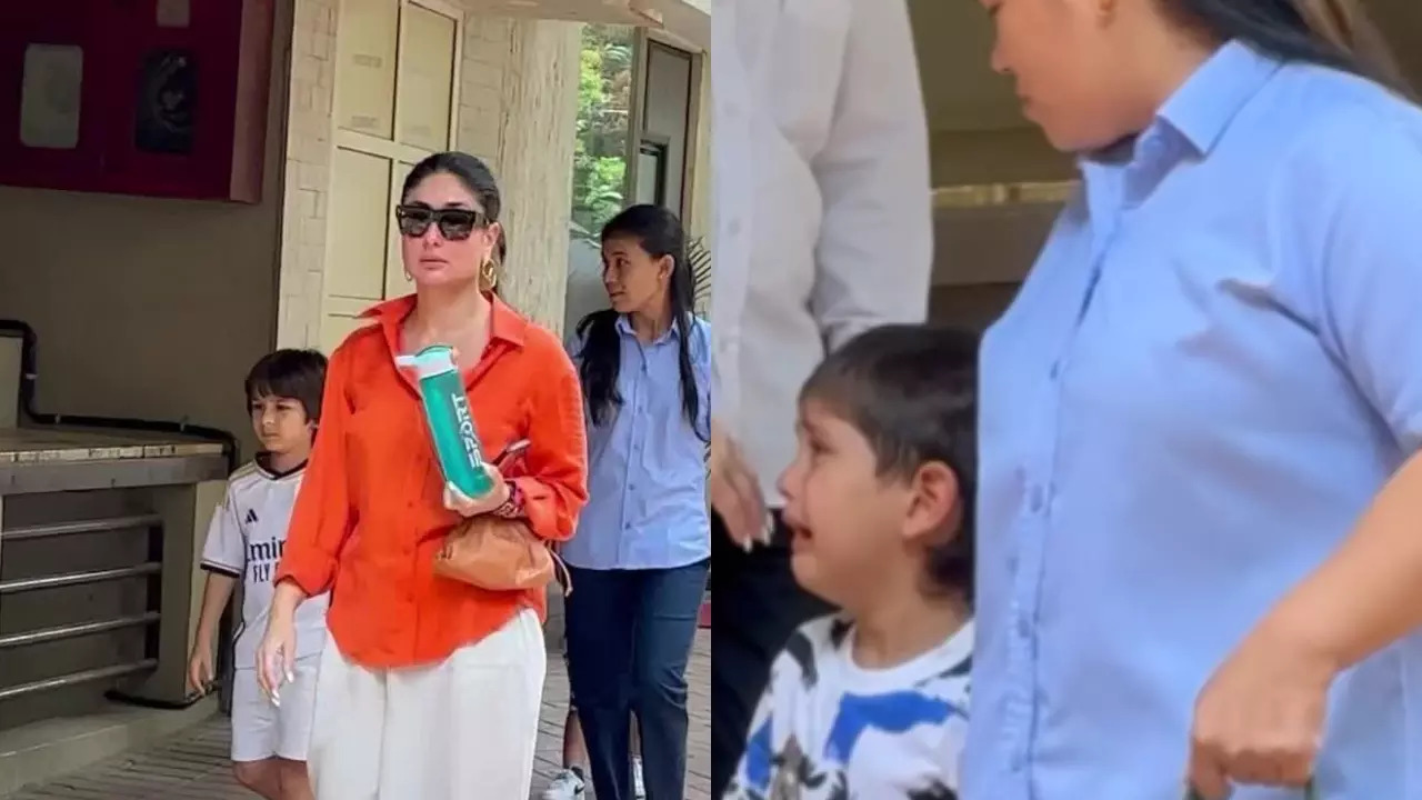 Jeh Baba Cries Inconsolably As He Steps Out With Mom Kareena Kapoor, Brother Taimur. Netizens Scream 'RELATABLE'