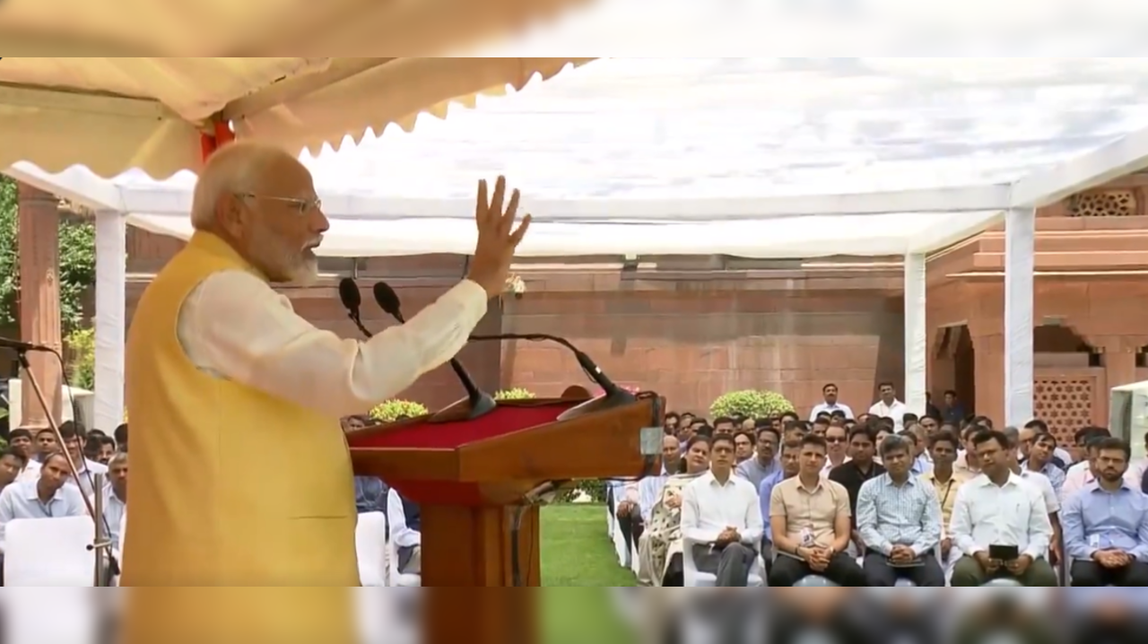 Narendra Modi addressed the officials of PMO for the first time today after taking oath