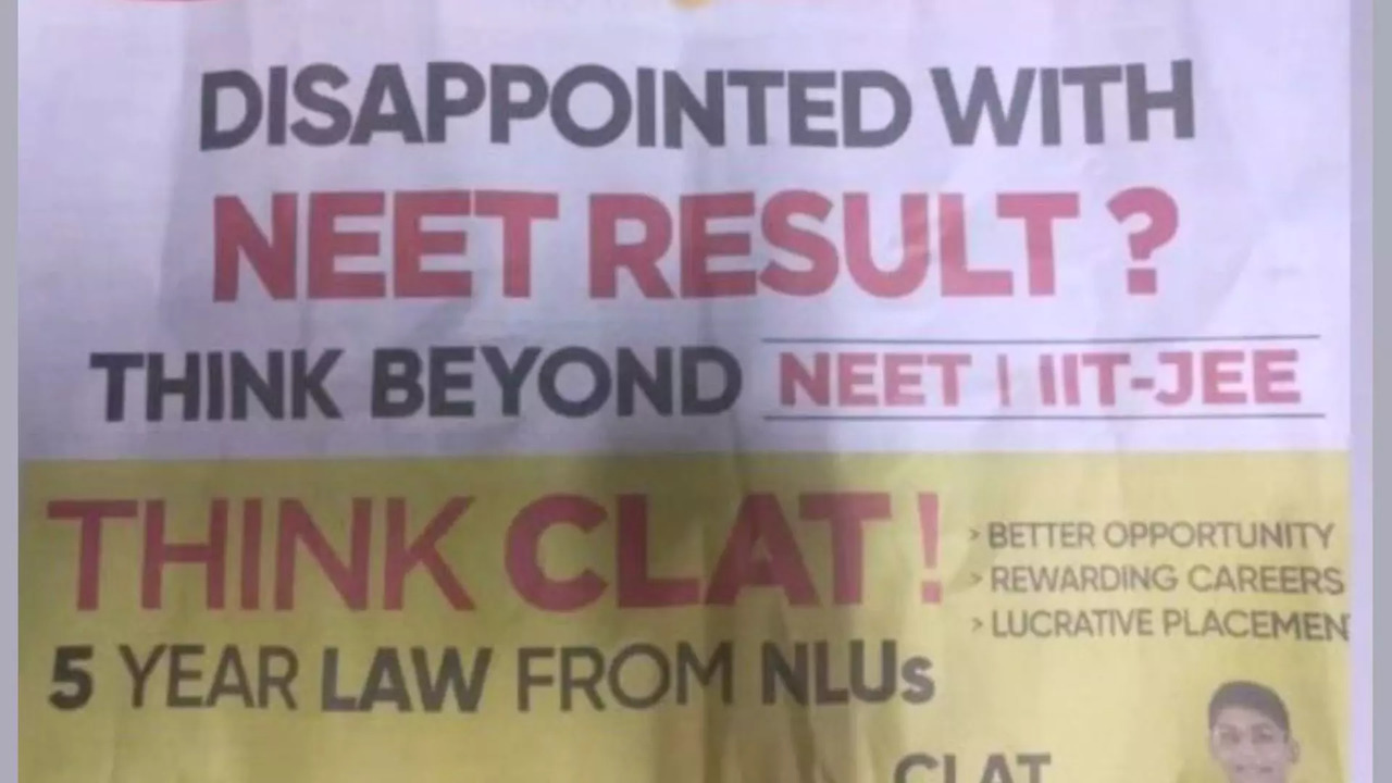 CLAT ad Mocking NEET Results Goes Viral, Suggests 'Think Beyond IIT NEET'