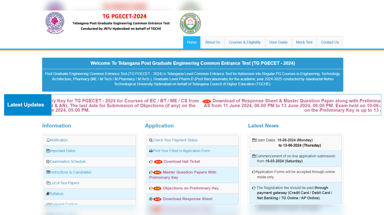 TS PGECET 2024 Answer Key, Response Sheet Out At Pgecet.tsche.ac.in ...