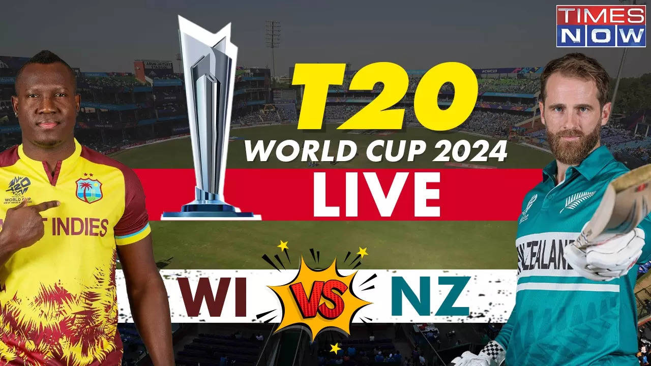 WI vs NZ Live Cricket Score, T20 World Cup 2024: New Zealand Stare At Second Straight Defeat, Lose Six Wickets