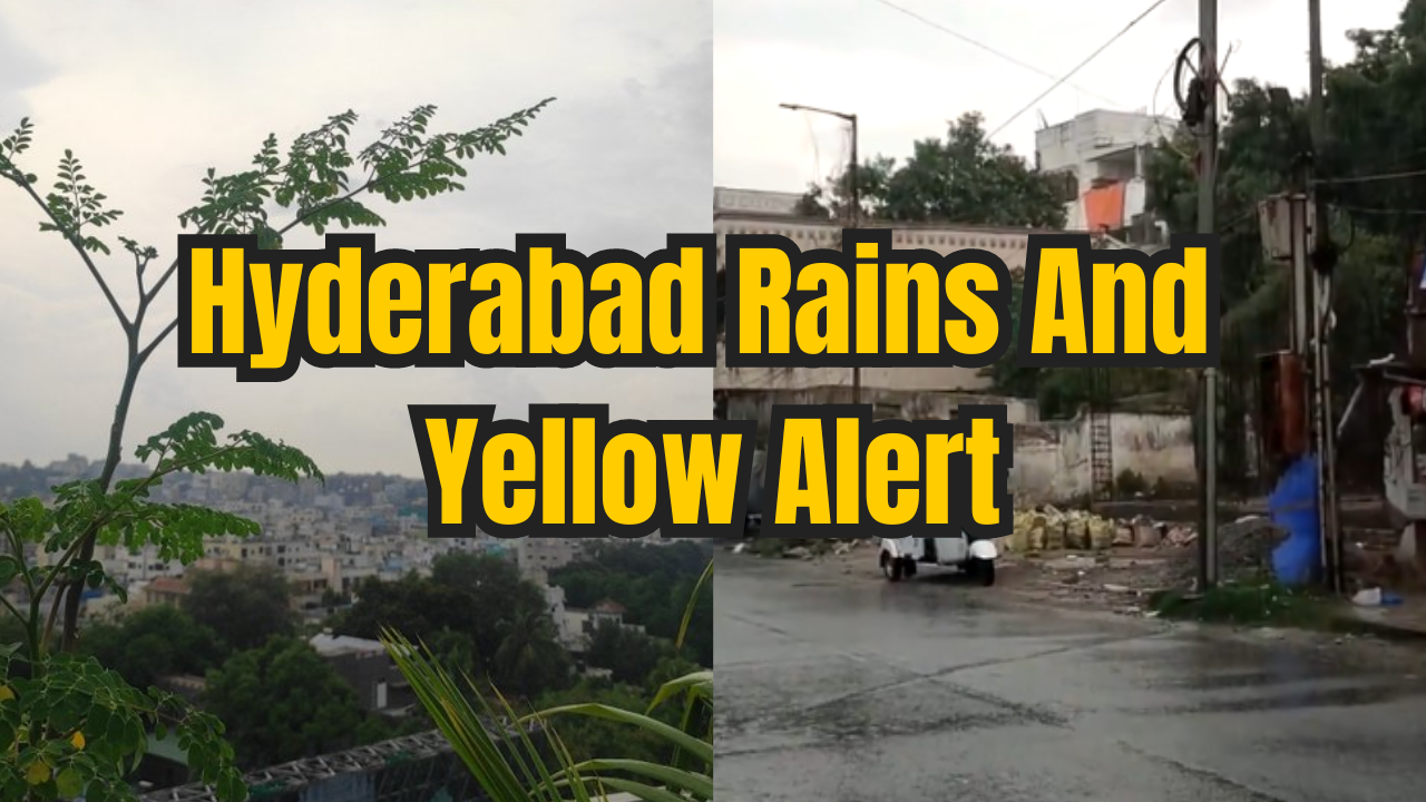 rains in hyderabad today citizens enjoys pleasant showers amid yellow alert imd forecast telangana weather report here