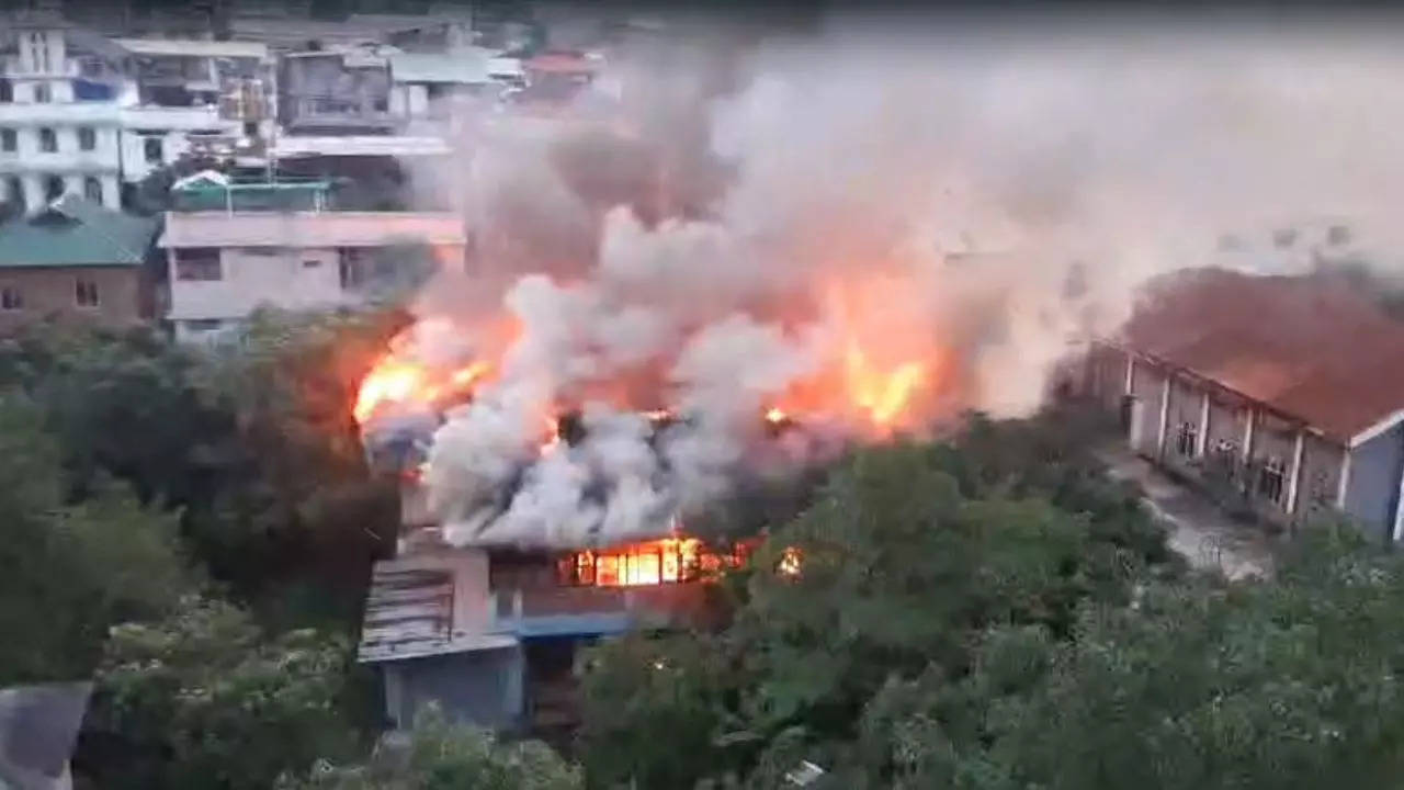 imphal: fire breaks out at abandoned building near manipur cm's residence