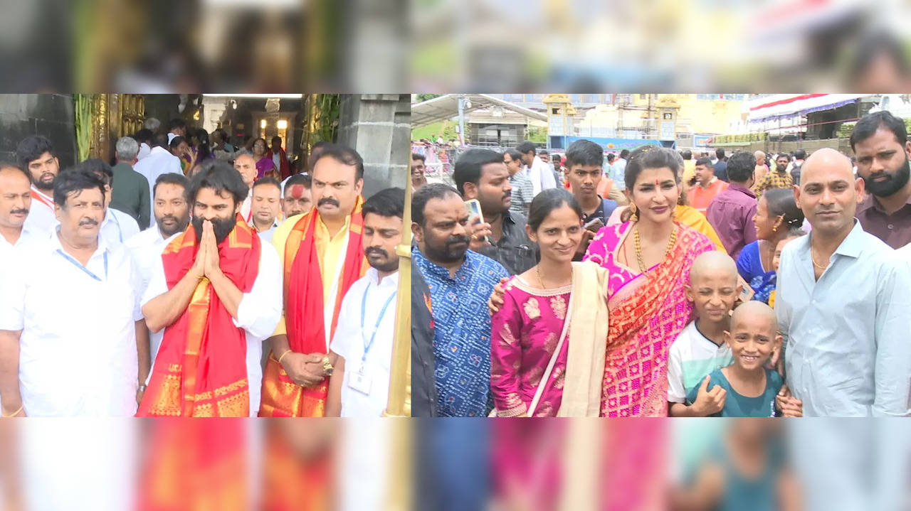 Sai Dharam Tej and Lakshmi Manchu at Tirumala