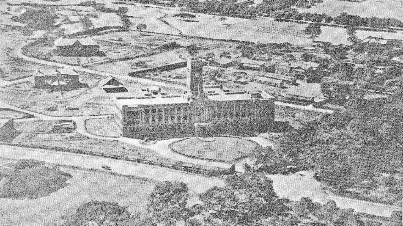 An aerial view of the India Meteorological Department HQ in Shivajinagar. | @IndiaHistorypic/X